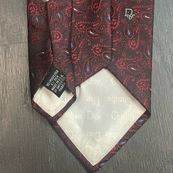 Vintage Christian Dior Men Necktie Tie Paisley - Picture 3 of 3